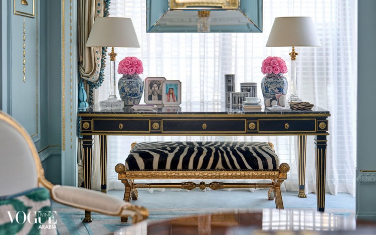 Desk and bench by EPOCA Home for EVA INTERIORS. Vogue Arabia